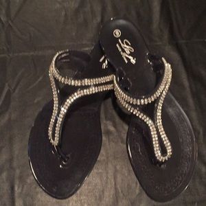 Rhinestoned flip flops